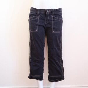 aventura cargo capri pants navy utility y2k cropped
